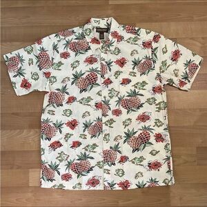 Cooke Street White and Red Pineapple Print Shirt
